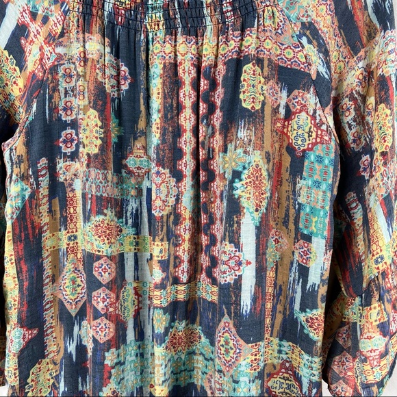 NEW DIRECTIONS Faded Boho Aztec Print Dress in Size Small - Picture 5 of 6